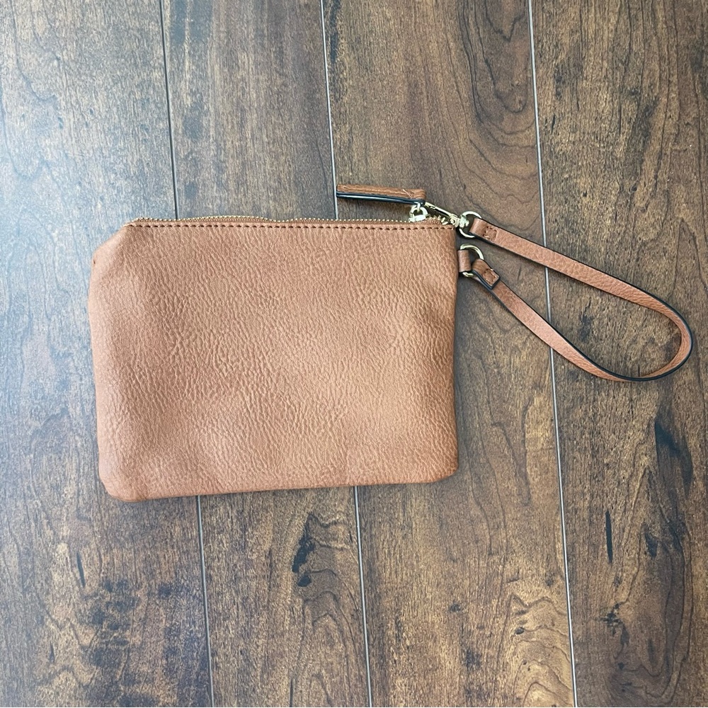 Steve Madden Brown with Gold Wristlet or Detachable Inner Bag for Larger Bag